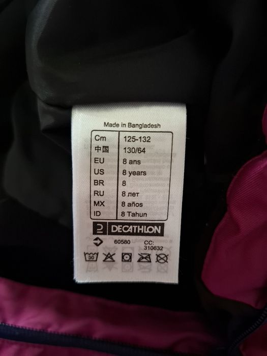 Kombinezon decathlon wedze 125 -132 cm różowy granat dziewczęcy