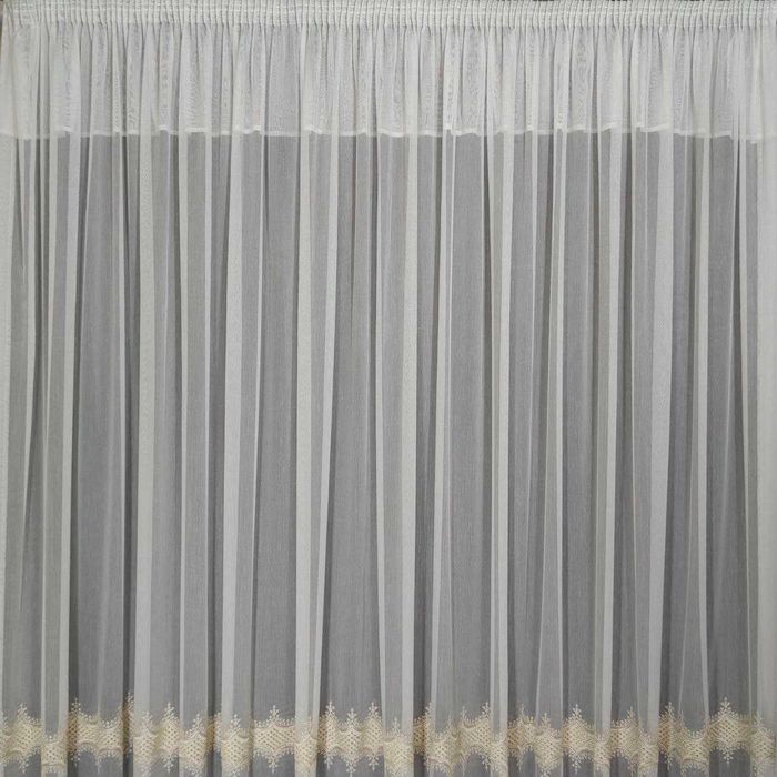 Готова тюль з вишивкою (золото)