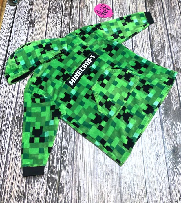 Фирменный халат Minecraft для мальчика 8-10 лет, 128-140 см