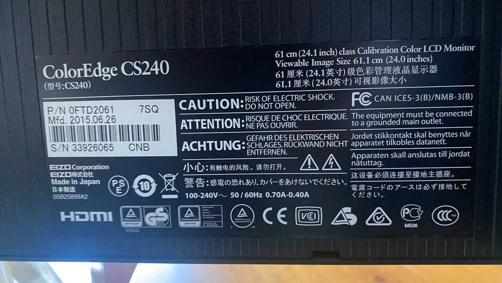 Monitor Eizo CS240