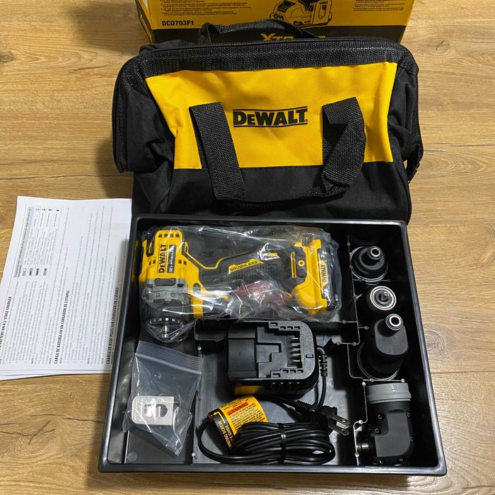 DeWALT DCD703F1 12V 5в1 інструмент зі змінними насадками США Акумуляторний шуруповерт DCD703 Flexiclick Brushless безщітковий бесщеточный