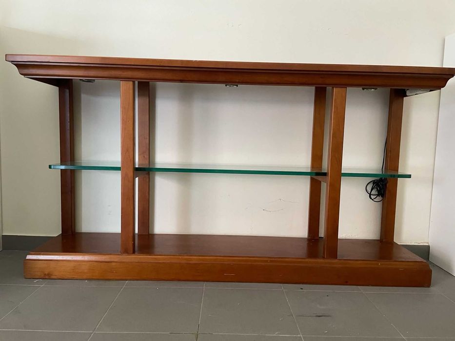 Consola Cerejeira e Vidro