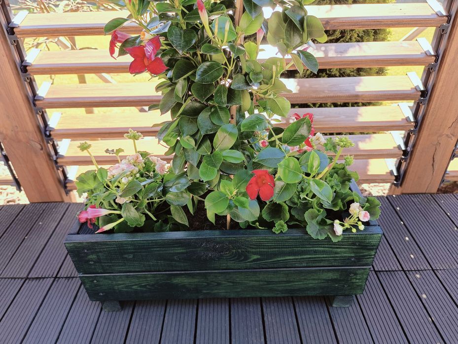 Donica drewniana butelkowa zieleń  22x60