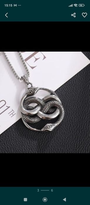 Łańcuszek wisiorek naszyjnik ouroboros wikingowie celtycki