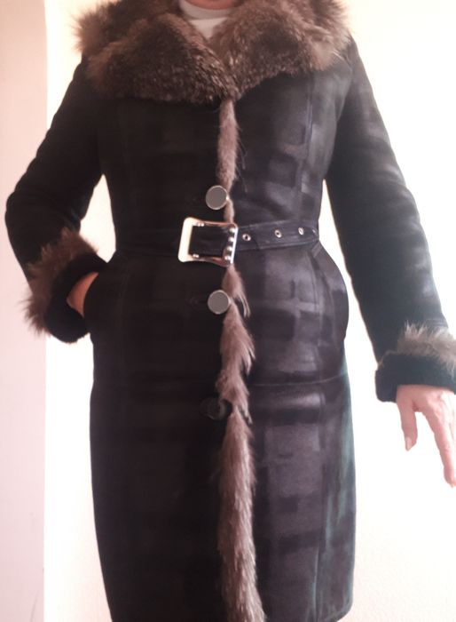 Жегская дубленка коричневого цвета