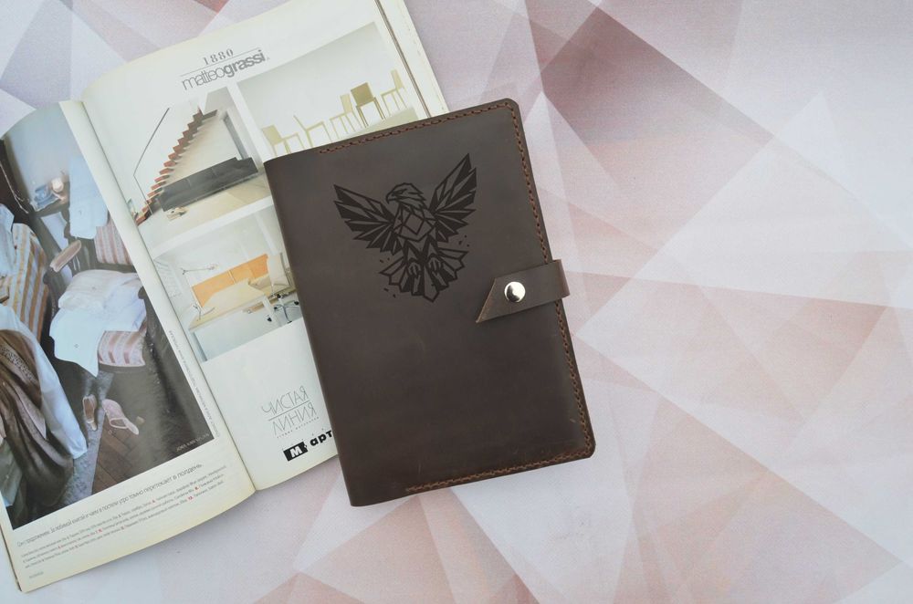 Кожаный органайзер с именной гравировкой. Кожаный блокнот. Шкіряний