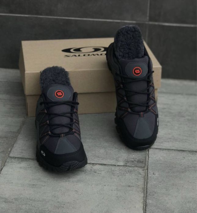 Термо кроссовки утепленные Саломон / красовки зимние Саламон / Salomon