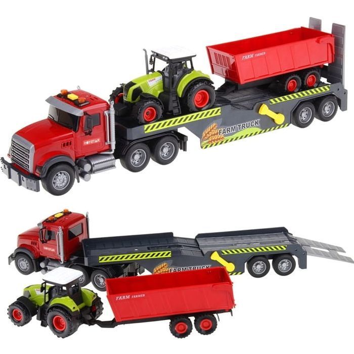 Ciężarówka Auto Tir Z Naczepą Laweta Ciągnik Traktor Z Przyczepą