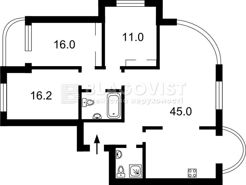 3-комнатная квартира по адресу (площадь 147 м²) - Atlanta.ua - фото 3