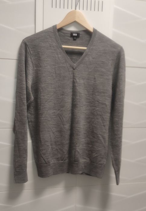 Sweter Uniqlo r. M szary 100% wełna