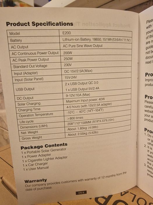 Powerbank Flashfish E200 z panelem solarnym 60W