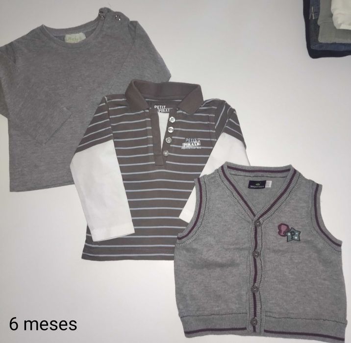 Casacos, sweats, calças 6M