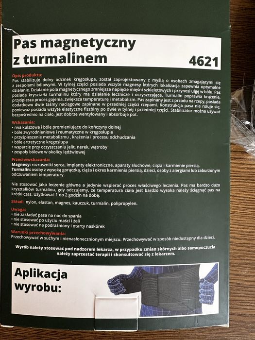 Pas magnetyczny z turmalinem na ból plecow rozmiar L