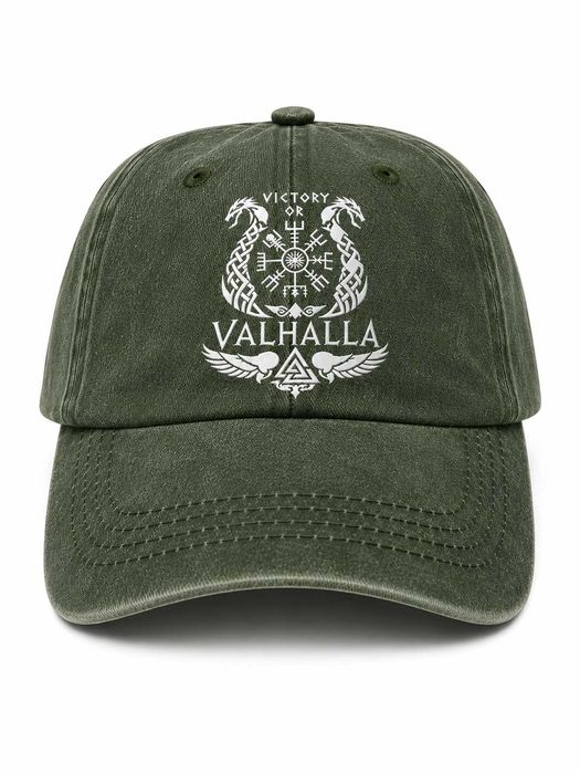 Кепка Victory or Valhalla вінтажна | Бейсболка Washed Vintage | Унісекс | Регульований розмір