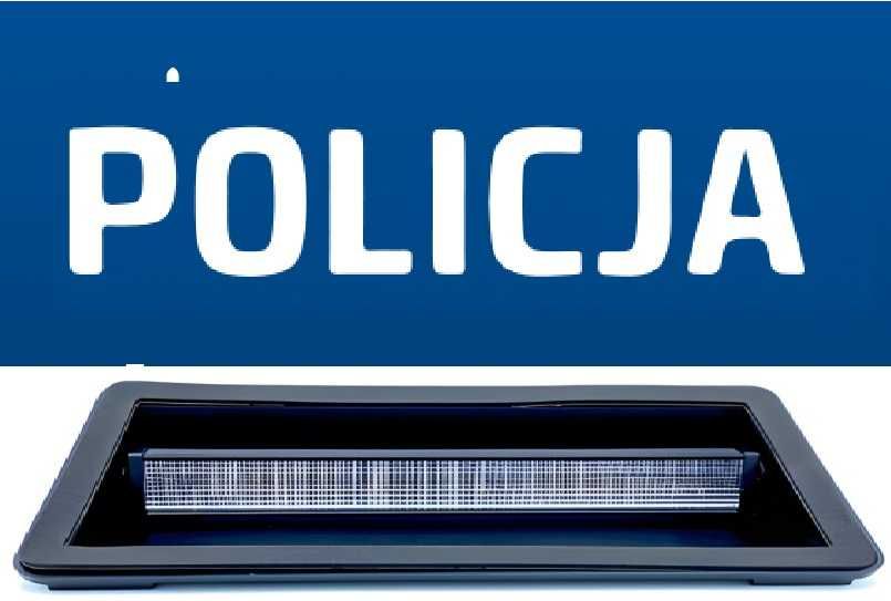 Lampa Niebieska Kogut Led Strobo Blue POLICJA na szybę Homologacja FV