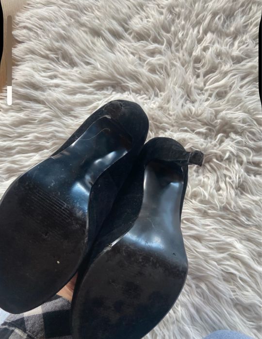 Szpilki damskie Reserved 39 czarne odkryte palce skórzane skóra