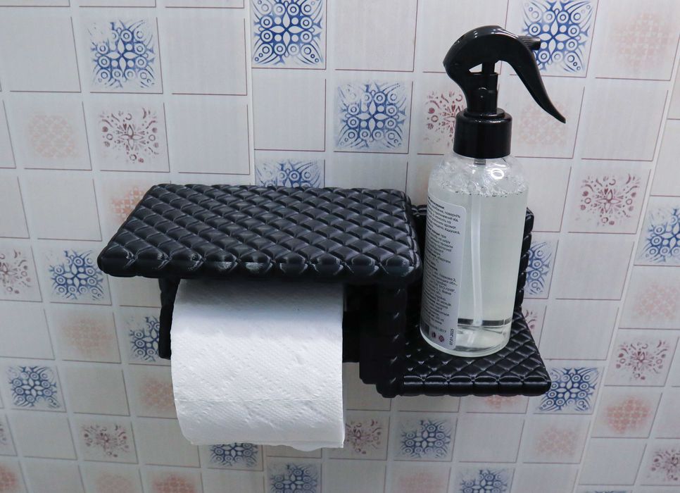 Поличка з тримачем для туалетного паперу + Подарунок
