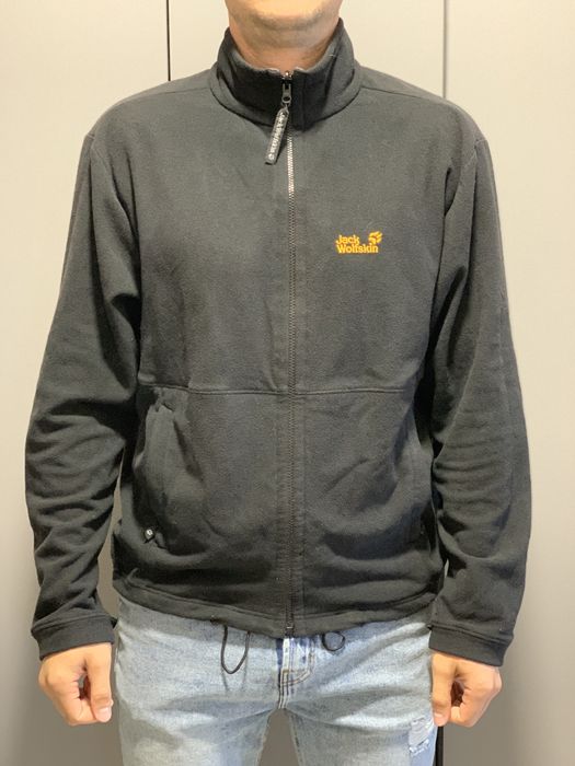Чорна флісова кофта Jack Wolfskin XL