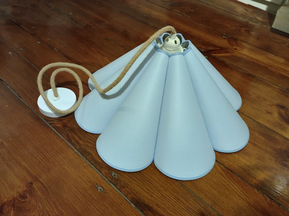 Lampa wisząca, żyrandol - klasyczna, vintage, niebieska, błękitna