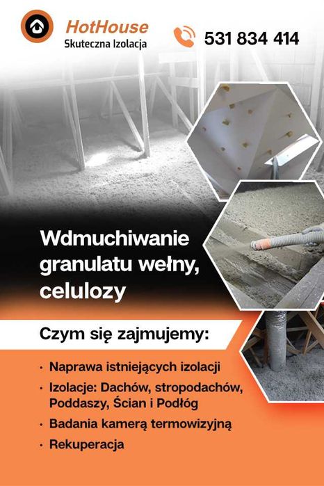 Ocieplenia pianą - Piana PUR, Wełna, Celuloza, Naprawa po Kunie