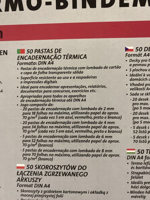 Máquina de encadernar térmica A4 e 50 capas para encadernar
