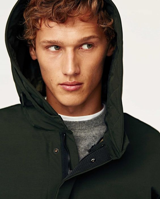 ZARA Luksusowa KURTKA PARKA zimowa moro kaptur 599 zł S-L