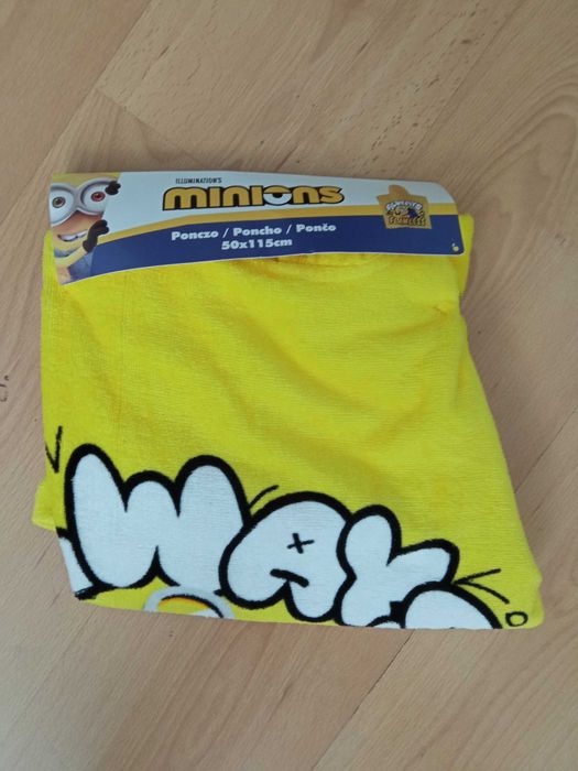 Poncho plażowe, ręcznik z kapturem, Minionki