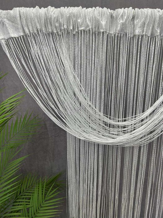 Штори-нитки (кісея) з люрексом Однотонні Дощ готова кишеня 300х280 см