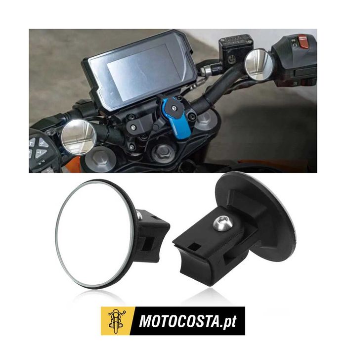 Mini Espelhos Retrovisores Convexos Universais Moto
