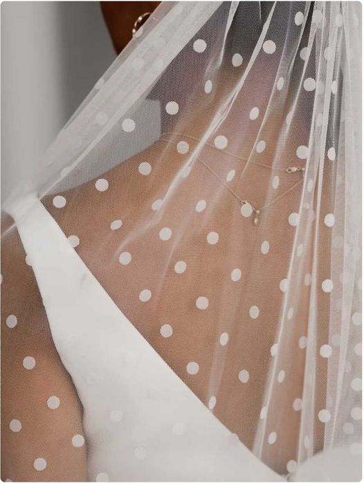 Welon ślubny w kropki grochy groszki polka dot | handmade in London