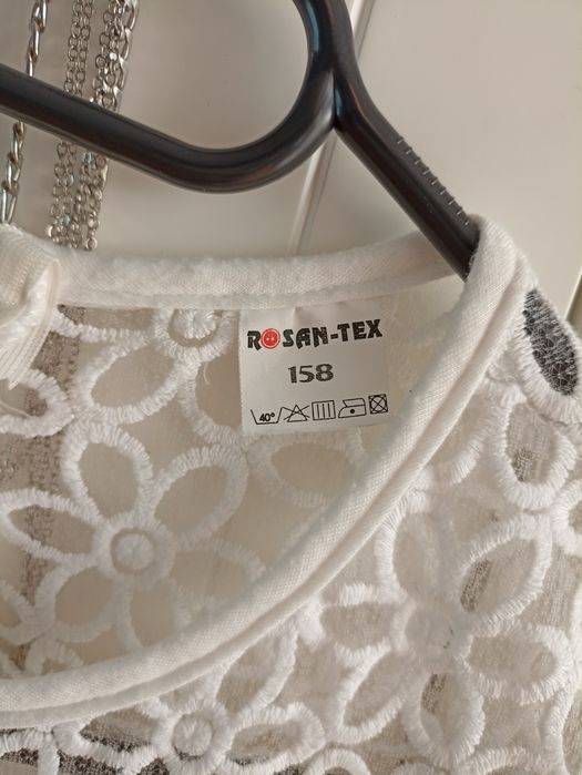 biała (ecri) sukienka z koronką