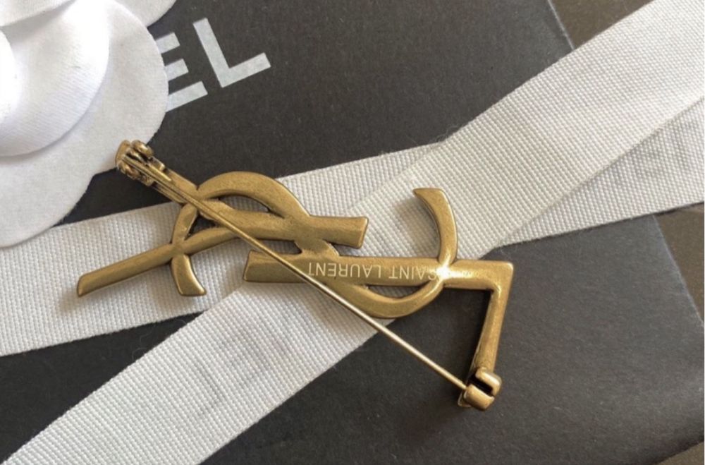 Nowa broszka YSL 7 cm retro