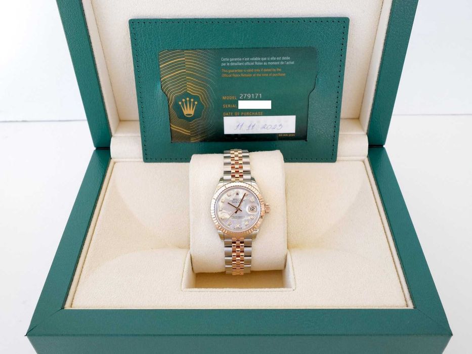 Rolex Lady-Datejust 28 Jubilee Steel 18K Rose Gold MOP Diamond Dial