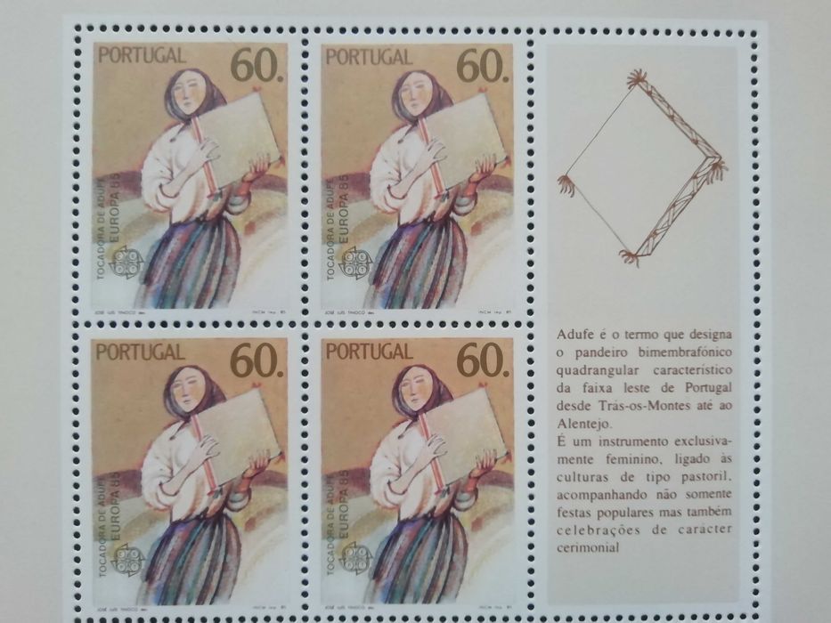 Bloco nº74 Europa-Portugal 1985 -Adufe