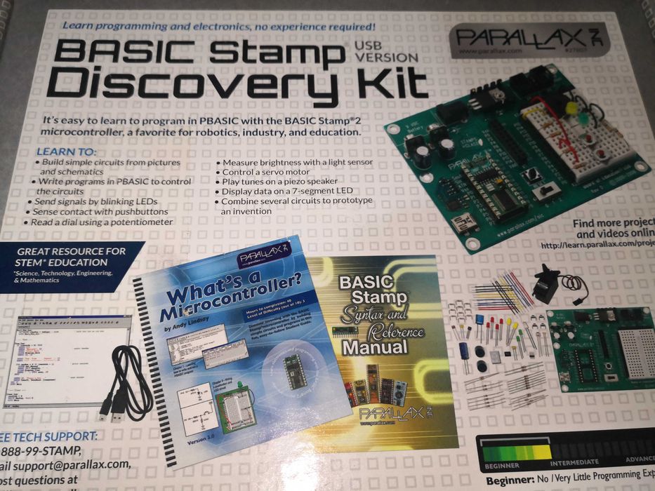 Parallax BASIC Stamp Discovery Kit USB #27807 – Kit Completo