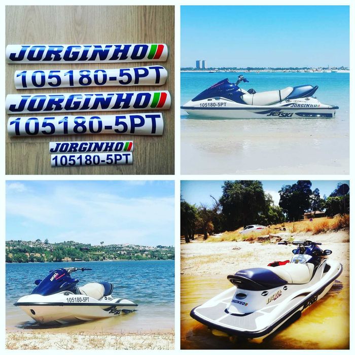 Matriculas e nomes para motas de água/embarcações em vinil recortado