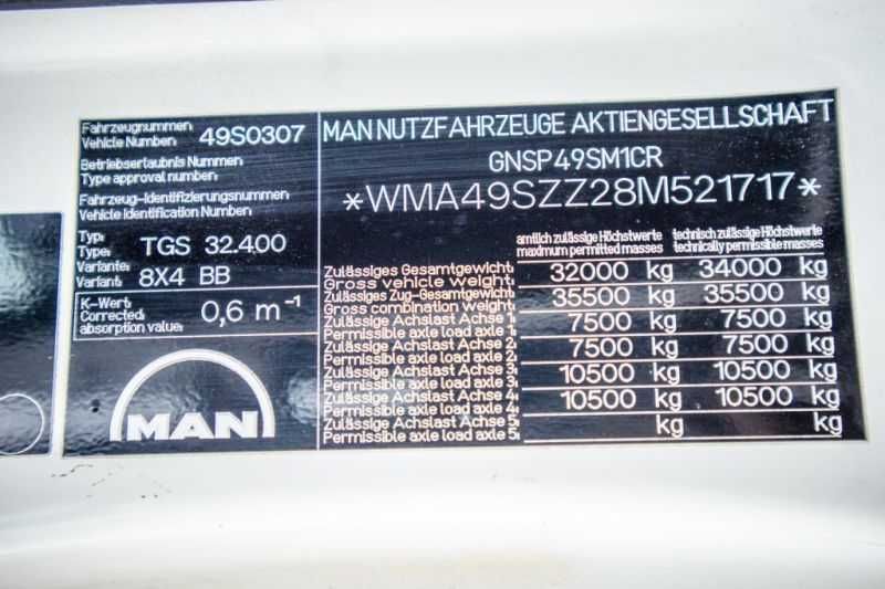 Вантажний автомобіль MAN TGS 32.400 BB+STETTER+BELT/BAND/TAPIS