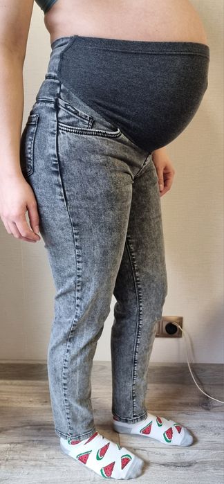Джинси для вагітних резинка бавовна + стрейч сіра варка Туреччина Ідеа