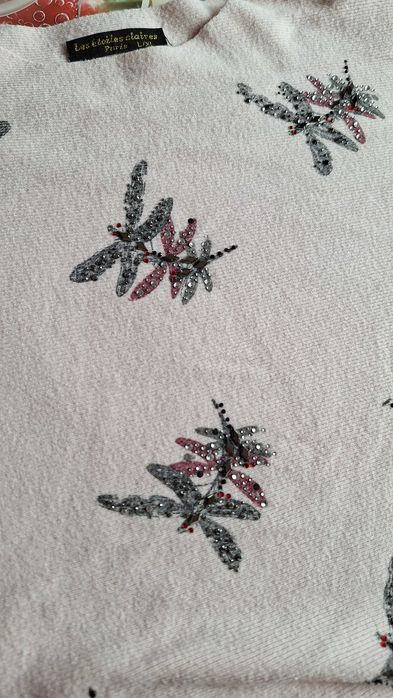 Sweter L/XL wełna merino,kaszmir ,krój nietoperz,ważki,