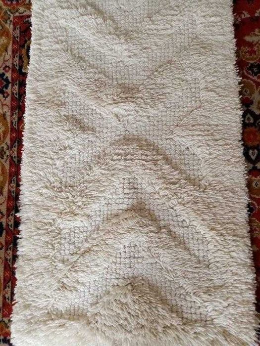 Conjunto de 3 Tapetes de quarto brancos, de pelo alto