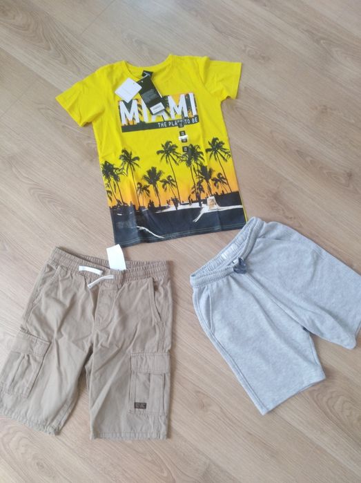 Tshirt+spodenki krótkie 146, 11 lat