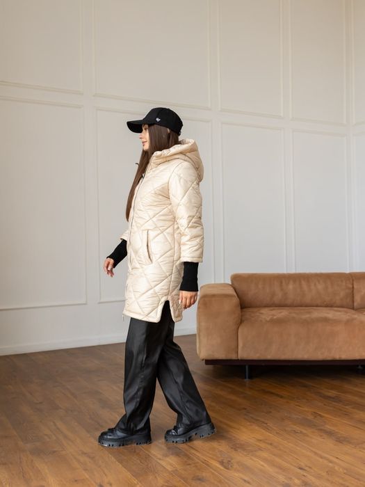 Зимняя женская куртка удлинённая больших размеров 42-72