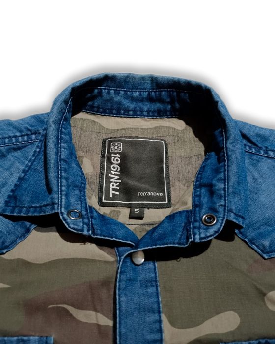 Koszula jeansowa moro nietypowa SWAG Y2K Alternative Grunge