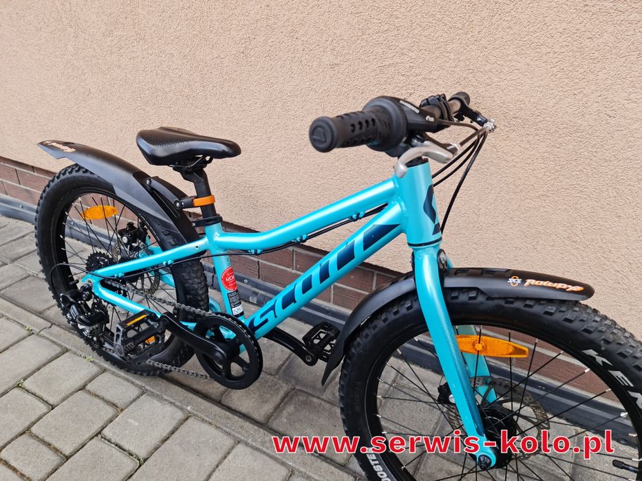 Rower dziecięcy SCOTT koła 20 SHIMANO aluminium rabat okazja POLECAM FV 23 % jak nowy po serwisie