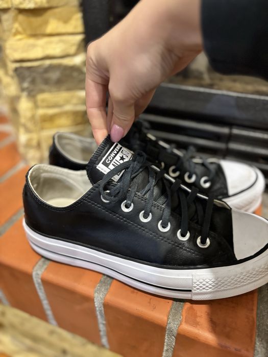 converse на високій підошві, у шкірі, 24,5 см