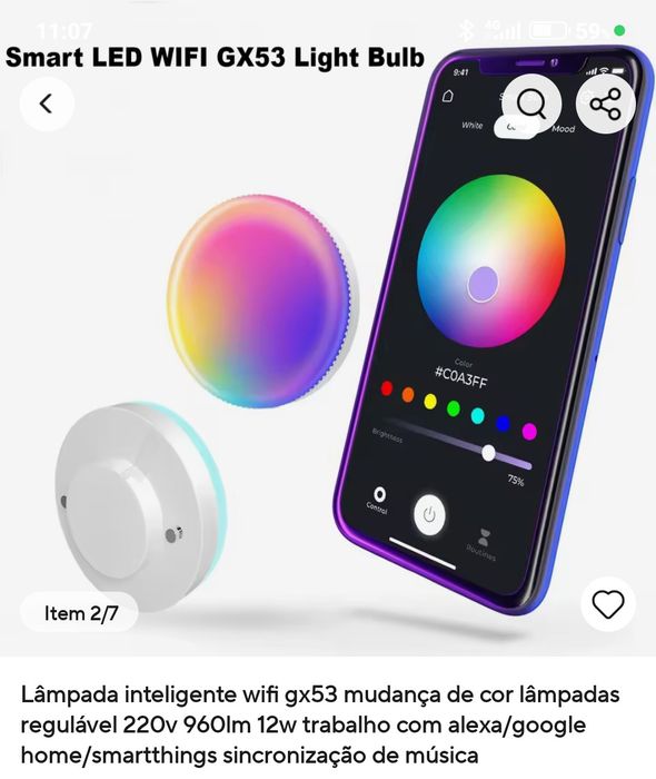 Lâmpadas GX 53 WIFI Inteligente