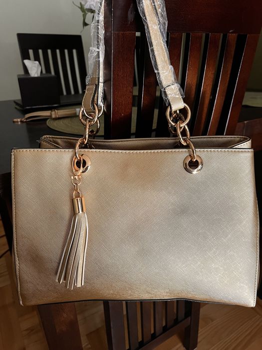 Torebka damska złota na ramię