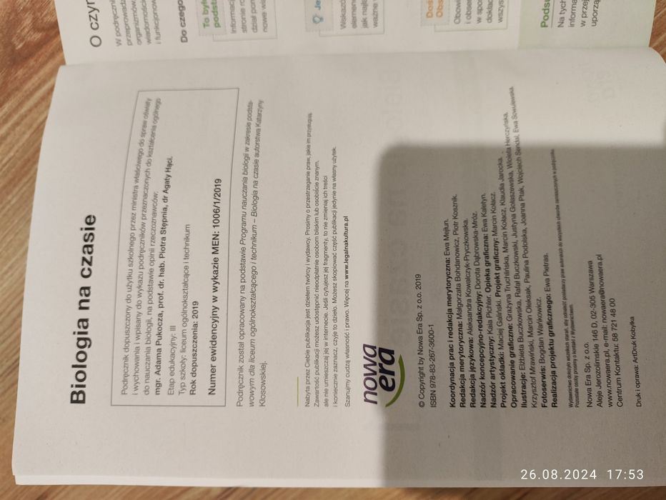 Biologia na czasie 1 podręcznik zakres podstawowy
