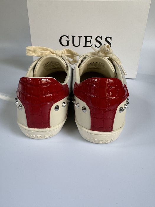 Nowe trampki beżowe Guess damskie niskie skorzane 37 38