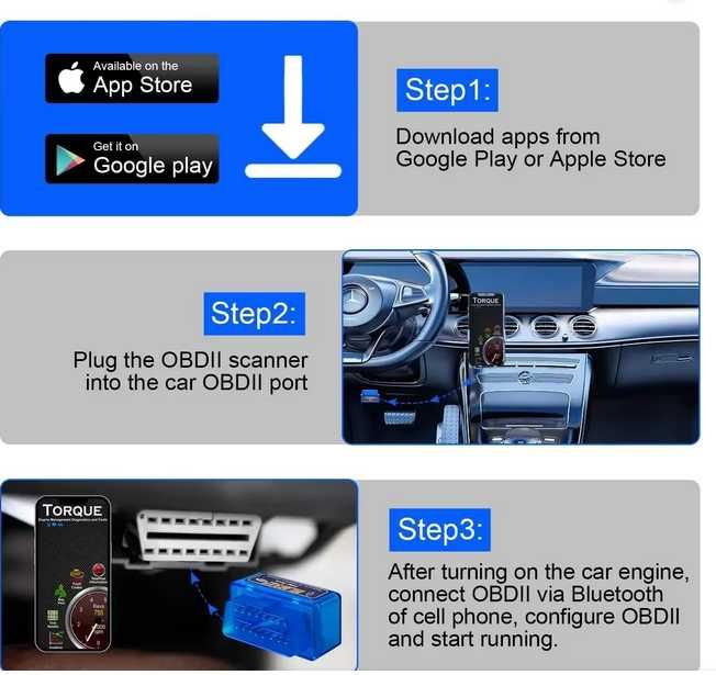 Mini scanner de diagnóstico automotivo OBD2 BT ELM327